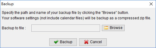 Backup software settings in Smart Calendar
