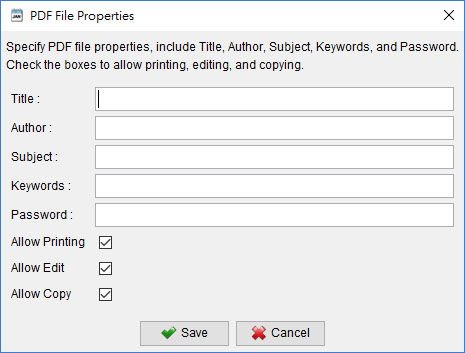 dialog to edit pdf file properties