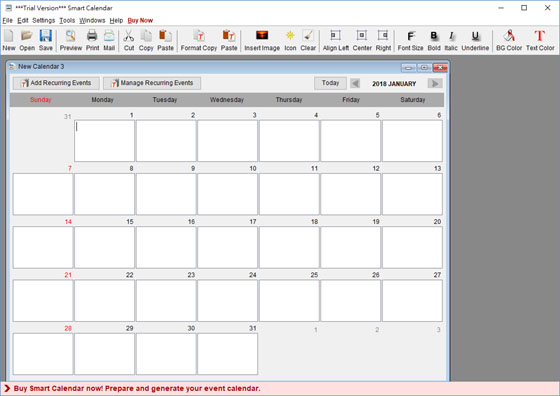 calendar window is shown for insert events