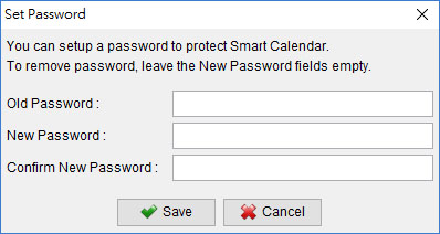 set password to enhance security of smart calendar