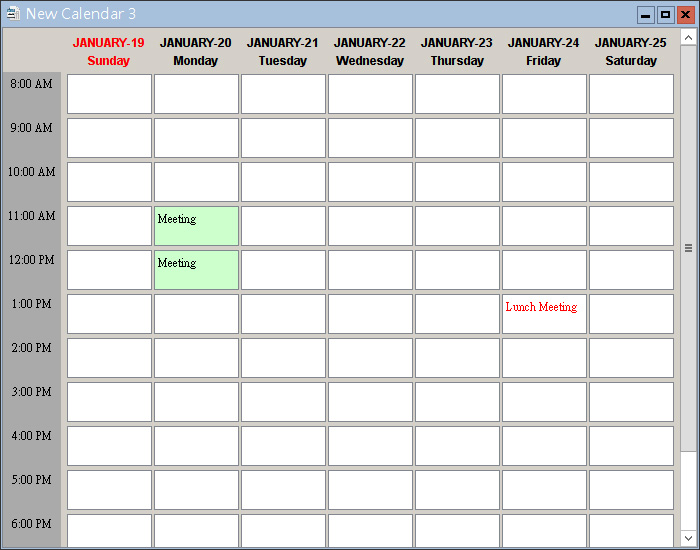 weekly calendar template. weekly calendar template. free