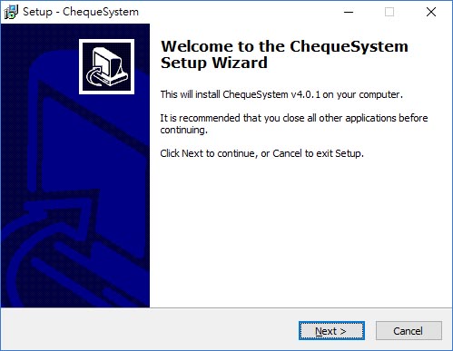 Welcome screen in install wizard