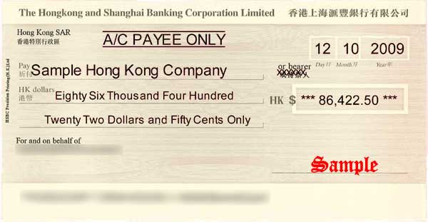 how to write a cheque uk hsbc business