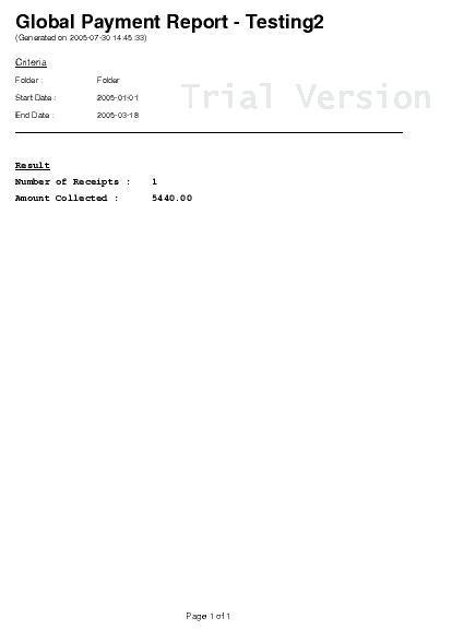 sample output of global payment report