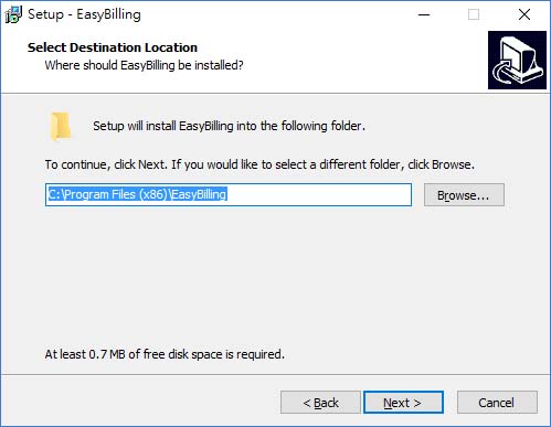 Select folder for installation