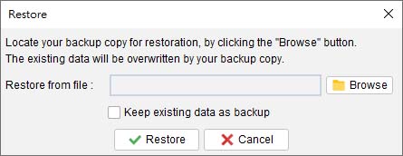 restore easybilling data from backup file