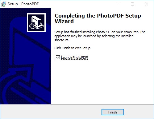 installation of PhotoPDF is complete