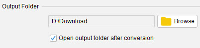 specify output folder location