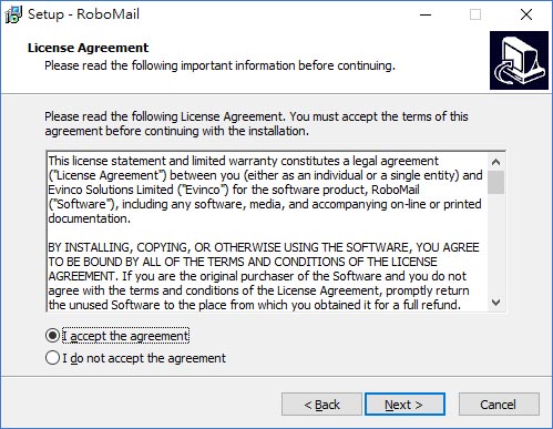 accept agreement to proceed for installation