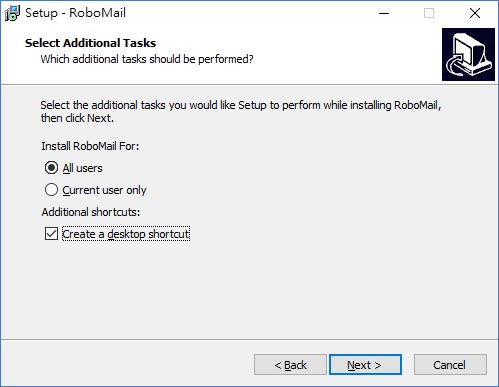 create robomail desktop icon