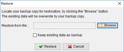 restore from backup file