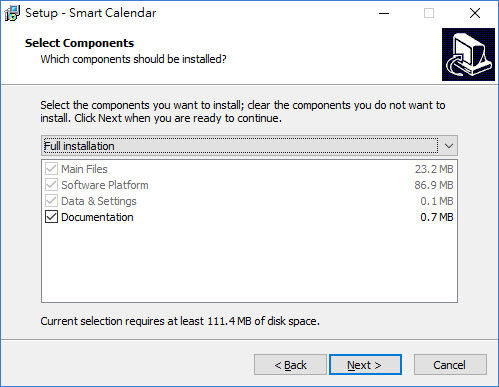 select component to install