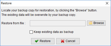 Restore Smart Calendar settings from backup file