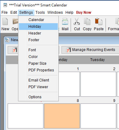 Where to maintain the holiday list? | Smart Calendar Software