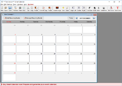 type events into calendar