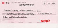 Singapore DBS Bank Cheque Printing Sample thumbnail