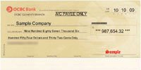 Singapore OCBC Cheque Printing Sample thumbnail