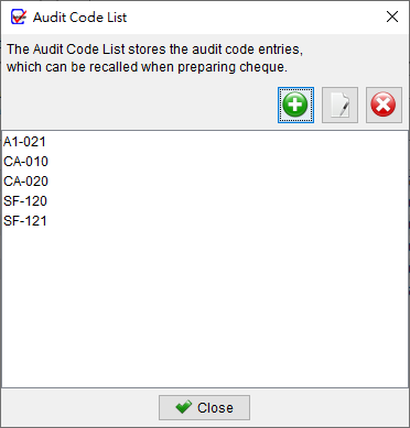 Audit Code List