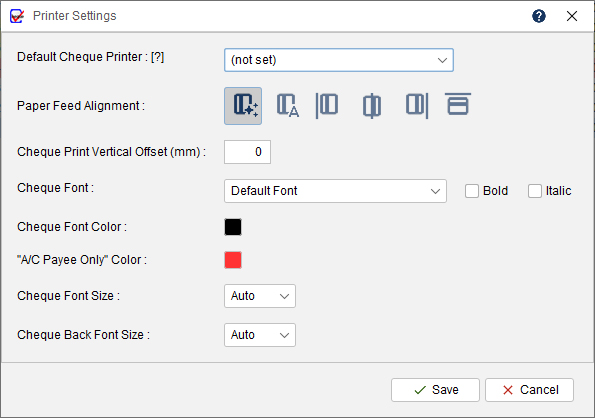 Printer & Font 1 Printer & Font Settings