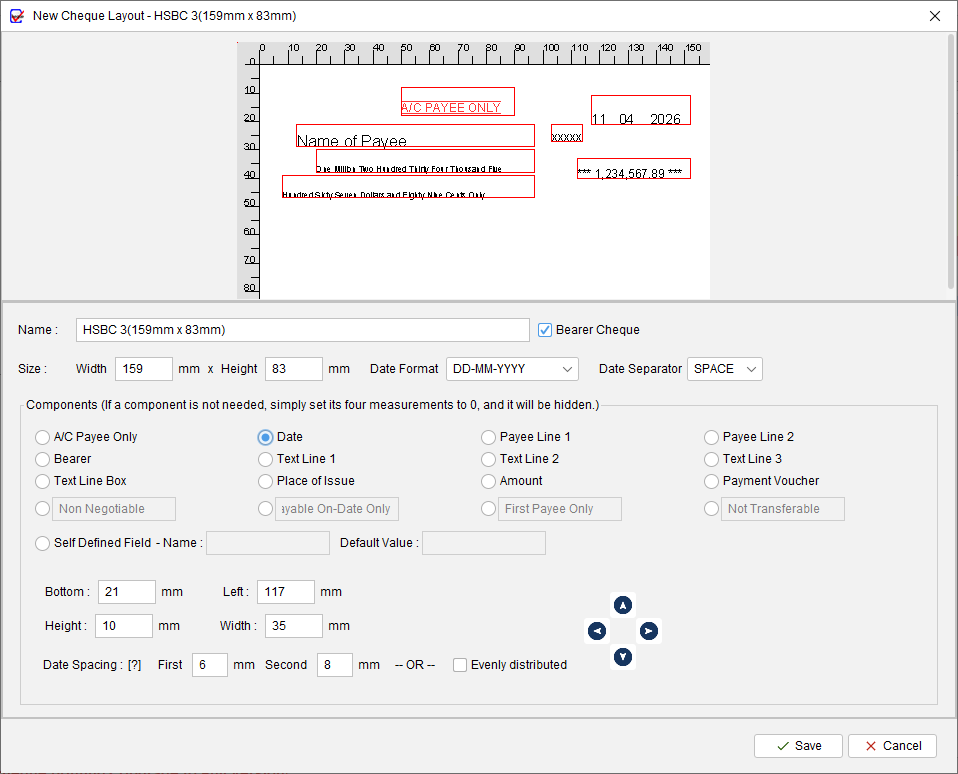 How to Measure and Configure Cheque Layout Fields in ChequeSystem 1 Cheque Layout Fields Config