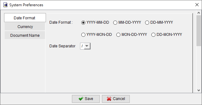 EasyBilling Date Format