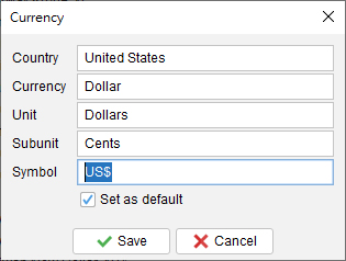 Change currency symbol