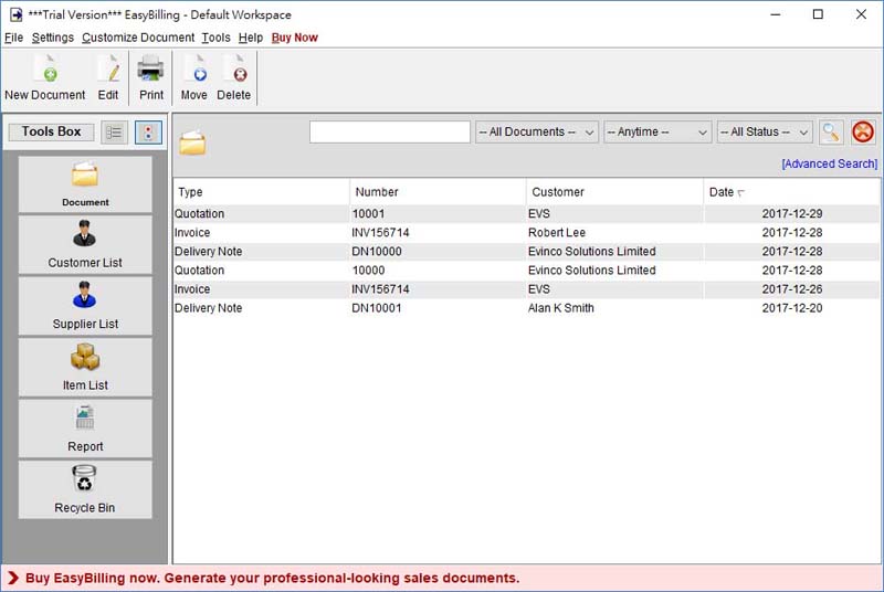 EasyBilling Invoicing Software Screenshot