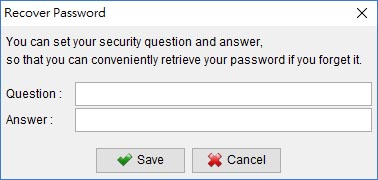 Recover password option