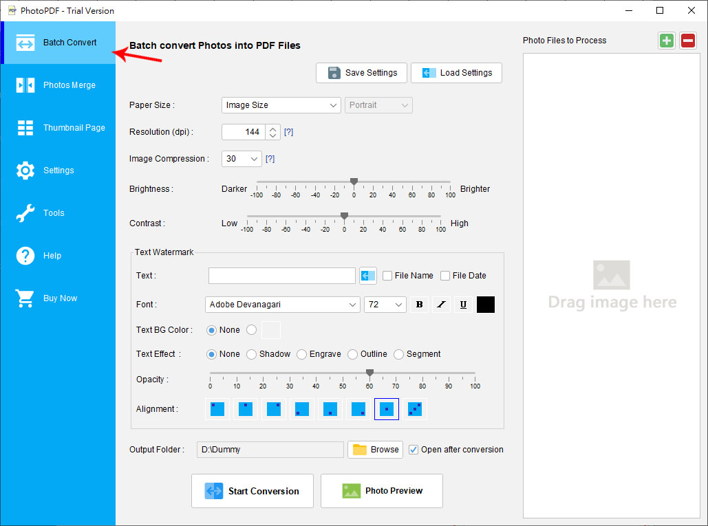 Batch convert photos to pdf