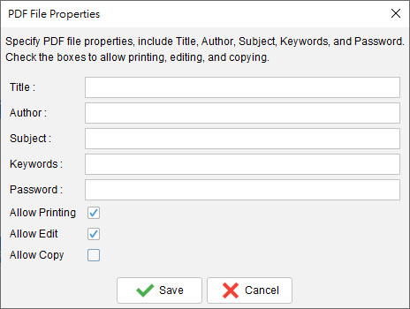 dialog to edit pdf file properties