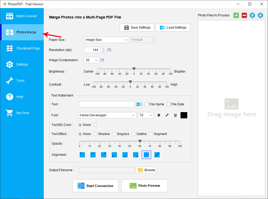 merge multiple photos into single pdf