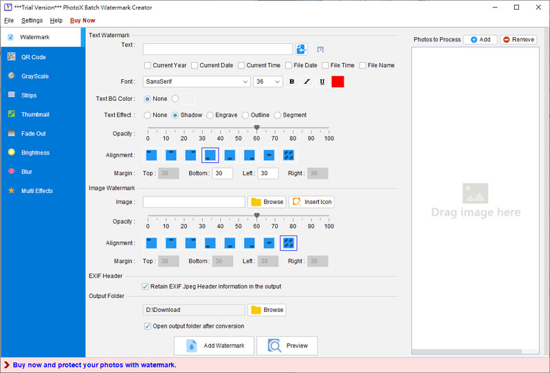 PhotoX Batch Watermark Creator Windows 11 download