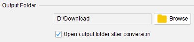 specify the output folder