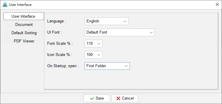 User Interface Settings